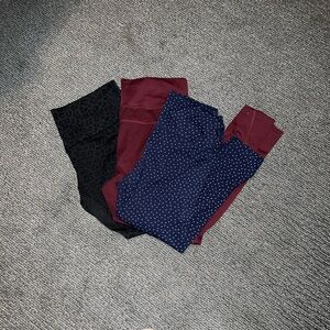 Stylish Women’s Leggings Set - Black, Burgundy, and Navy